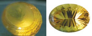 Photos by Lydia Dyer. A recut of the crown on this concave-cut citrine by The Gem Doctor helped improve its appearance.