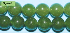 Photo courtesy World Gem Society (WGS) The top necklace comprises Canadian jade, while the bottom is dyed quartzite.