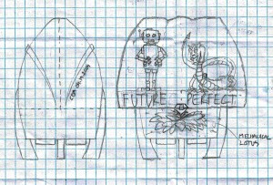Photo courtesy Llyn L. Strelau The client's original hand drawing for his engagement gift to his partner.