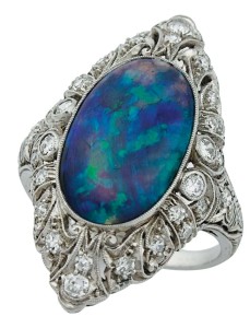 Photo courtesy Mark T. Cartwright Simply because this platinum ring appears to be a vintage piece is no guarantee the opal centre stone is natural and/or hasn't undergone various potential treatments.