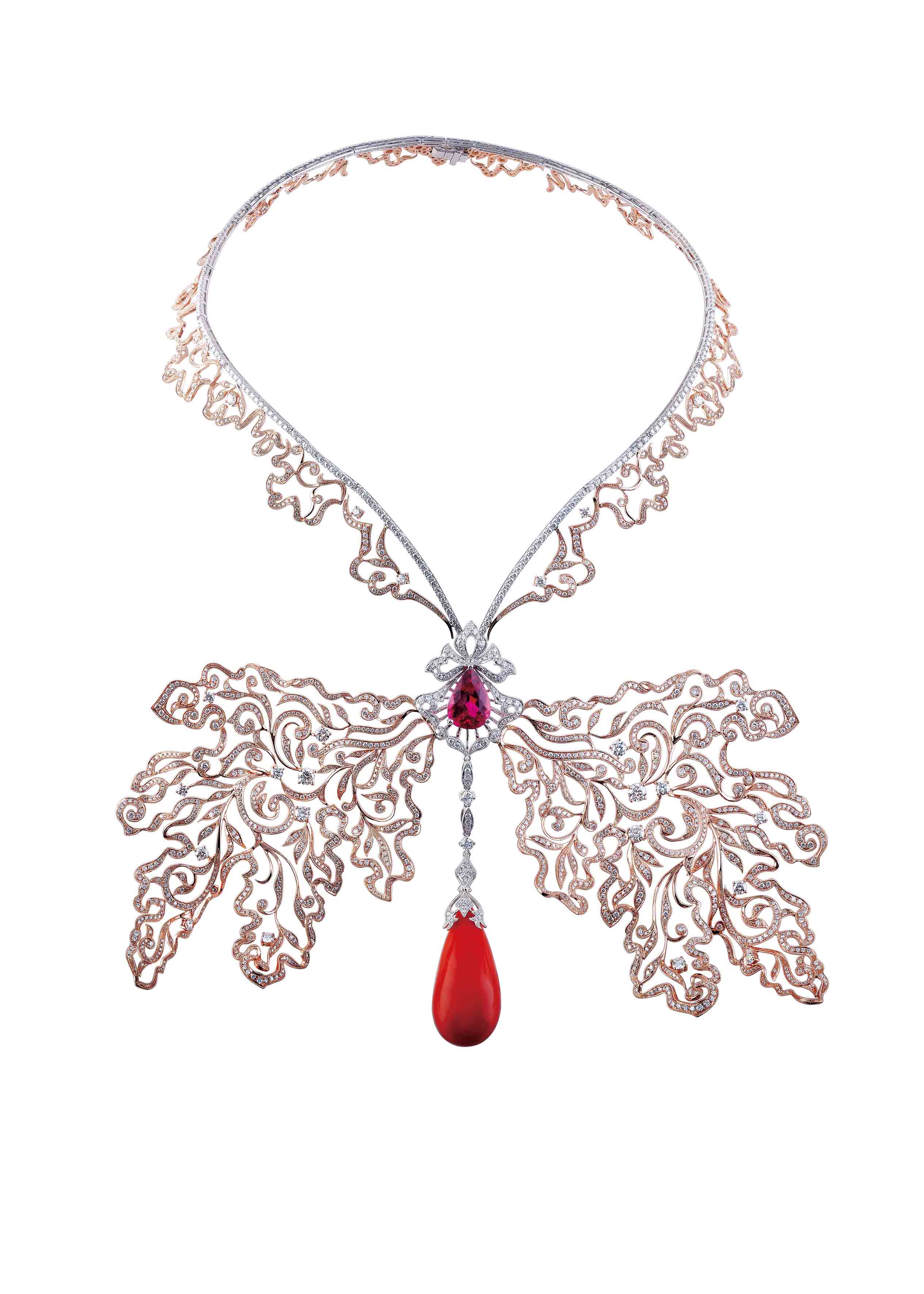 Statement necklace in gold, gems, and diamonds by Hong Kong brand, Peter Lam. WB-5 peter lam 129665NL copy