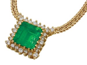 Photo courtesy Mark T. Cartwright Emeralds, such as this 9.43-carat stone, are among the gems a trained gemmologist can sometimes determine country of origin using readily available tools and techniques.