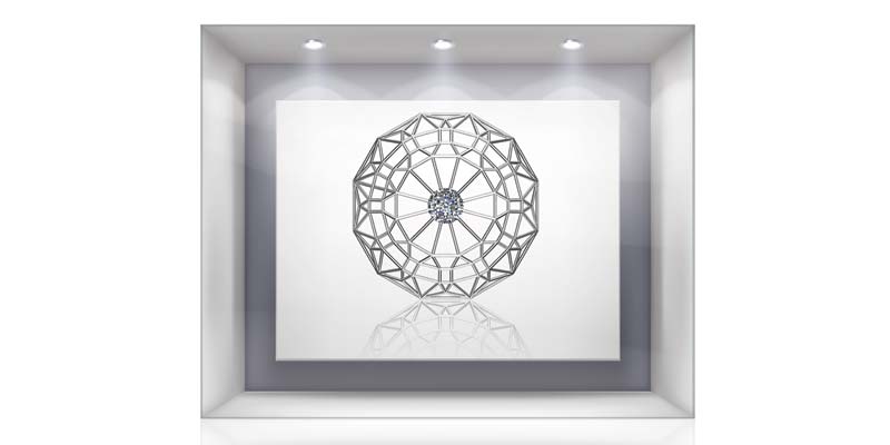 Photo courtesy Llyn L. Strelau Pendant concept, with suspended proprietary round diamond by Christopher Designs.