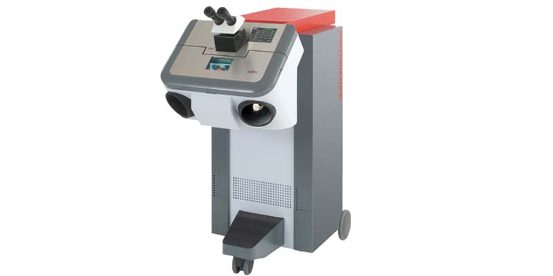 Photo courtesy Stuller, Inc. Starweld Performance 7002 Laser Welder with large colour touch screen and dynamic foot switch.