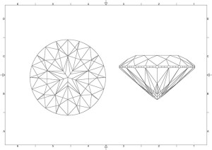 A five-pointed star is visible in the face-up position of this proprietary cut from Embee Diamonds.
