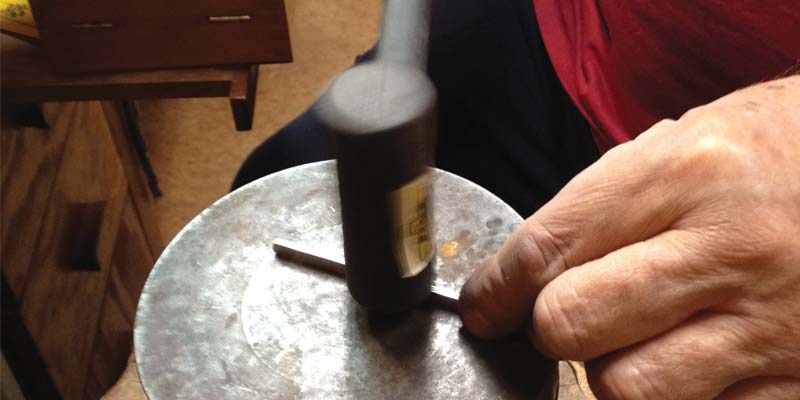 Photo courtesy Carole C. Richbourg The skilled hands of Tudor Gwilym Owen, goldsmith (retired).