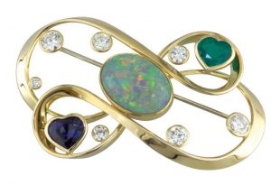 Photo courtesy Llyn L. Strelau Double-Infinity-brooch-front
