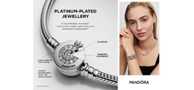 Pandora announces global rollout plan for platinum-plated jewellery