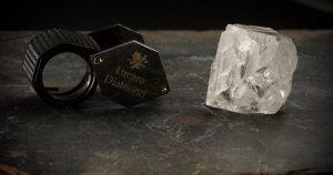 A 327-carat diamond found by Vancouver miner Lucara Diamond in April has sold for US$10.1 million. Photo courtesy CNW Group/Lucara Diamond Corp.