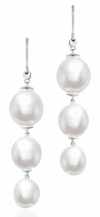 Photo courtesy Maison Birks Freshwater baroque pearl and sterling silver drop earrings by Maison Birks.