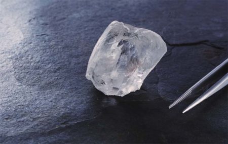 This 223-carat white diamond was found at Botswana’s Karowe mine, which is run by Vancouver-based Lucara Diamond.
