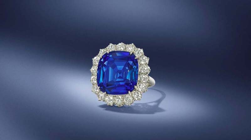 Photo courtesy London Jewels A 17.43-carat Kashmir sapphire ring sold for CAD$1,269,684 (GBP 723,062) at Bonhams London Jewels sale on April 30.