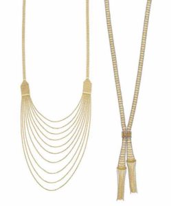 14-karat gold diamond-cut multi-strand bead necklace with lobster clasp from Royal Chain’s ‘Gold Book’ collection.