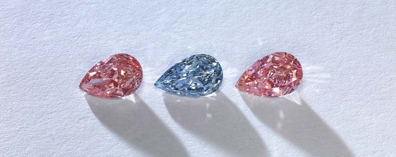Photo courtesy FCRF Overall, prices of fancy colour diamonds increased by 0.2 per cent during Q2 2021, the Fancy Color Research Foundation (FCRF) reports. Photo courtesy FCRF