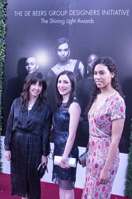 Photos courtesy De Beers Canada Canadian Shining Light Awards finalists, Edna Milevsky, Rana Mireskandari, and Cara Fitzell arrive at the awards gala in Gaborone, Botswana.