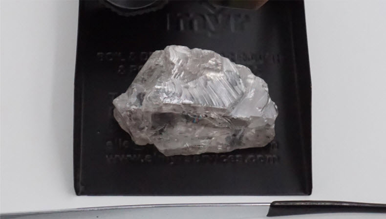 Photo courtesy Lucapa Diamond Co. A 171-carat white diamond has been found at Lucapa’s Lulo Diamond Project in Angola.