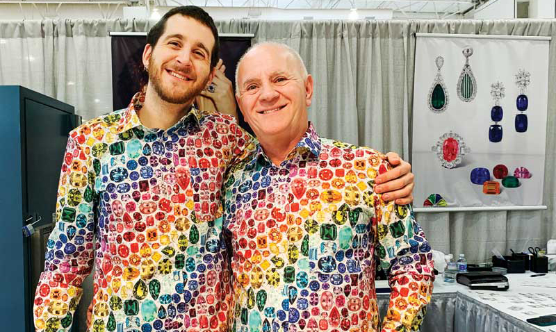 ColorSource Gems’ Jeremy Chalchinsky and his father, Moshe, at the AGTA show.