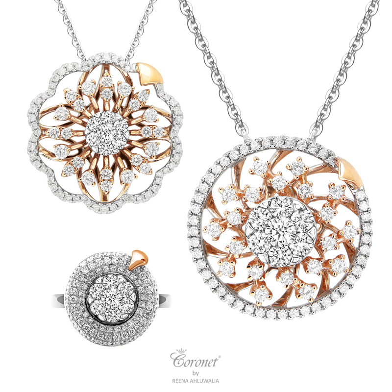 The ‘Inner Brilliance’ spinning diamonds collection from ‘Coronet by Reena.’