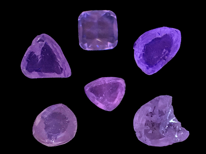 Photo courtesy IBDH Australia mining group India Bore Diamond Holdings has a deposit of fancy yellow diamonds that display a purple fluorescence when placed under ultraviolet (UV) light.