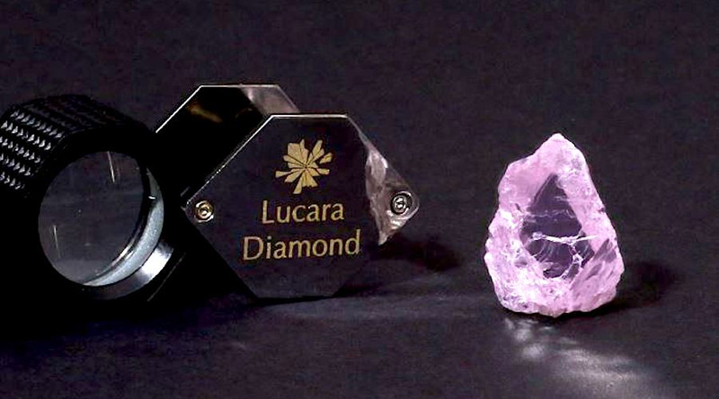 Vancouver mining company Lucara has unearthed a 62.7-carat fancy pink diamond from its Karowe Mine in Botswana. Photos courtesy Lucara Diamond