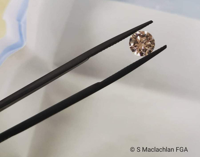 Synthetic diamond (Type IIA) made with chemical vapour deposition (CVD) method. Photo by Sammantha Maclachlan