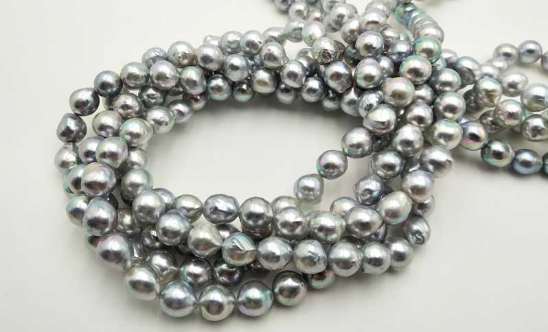 Photos by Perla Inc. Baroque-shaped blue Akoya pearls. Photos by Perla Inc.