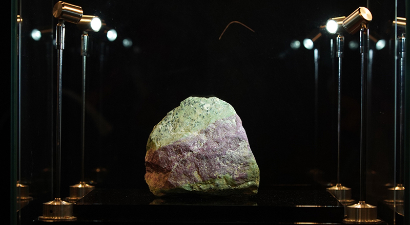The 8400-carat ‘Burj Alhamal’ rough ruby will be sold next month in Dubai. Photo courtesy Press Release Network