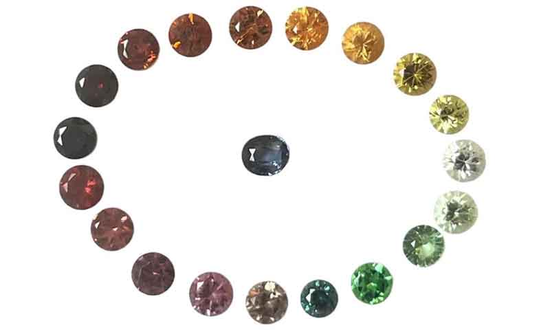 Rainbow suite of garnet. Photos by Lauriane Lognay/Rippana, Inc.
