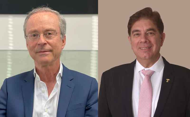 Roland Lorie (left) will step down as CEO of International Gemological Institute (IGI) in October and Tehmasp Printer (right) will take the reins. Photos courtesy IGI