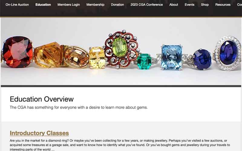 The Canadian Gemmological Association (CGA) offers a variety of introductory gemmology classes, including courses on gem appreciation and identification, along with diamond imitations. Photo courtesy canadiangemmological.com
