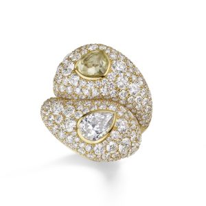 diamond encrusted gold ring
