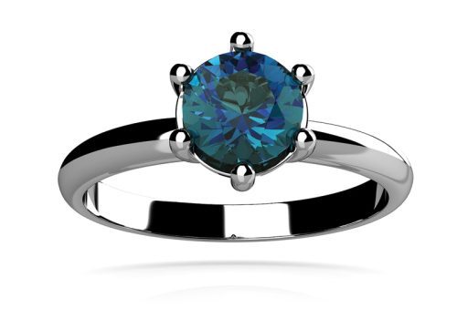 silver ring with blue gemstone