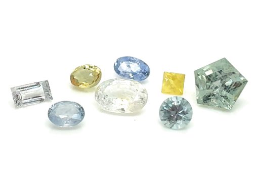Different shades of pastel colour sapphire from Montana, Madagascar, and Australia.