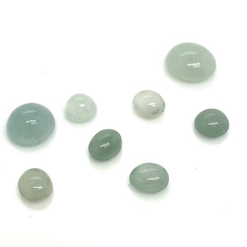 Jadeite jade with pale green colours and icy white colours.