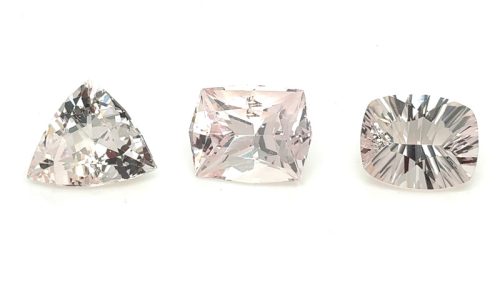 Morganite, beryl, in the pink and cream tones.