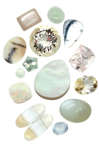 Pantone colour palette of gemstones.