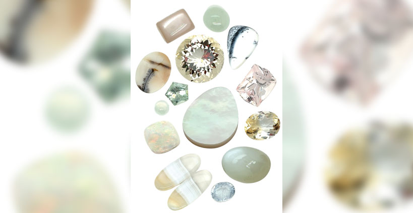 Pantone colour palette of gemstones.