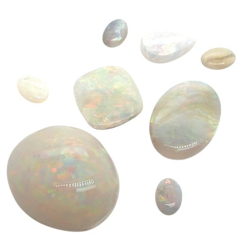 White opal from Ethiopia and Australia.