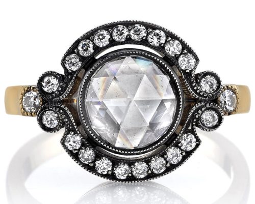 Modern rose-cut diamond ring.