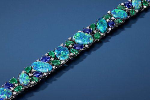 opal sapphire emerald and diamond bracelet