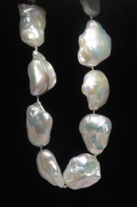 close up of pearl necklace