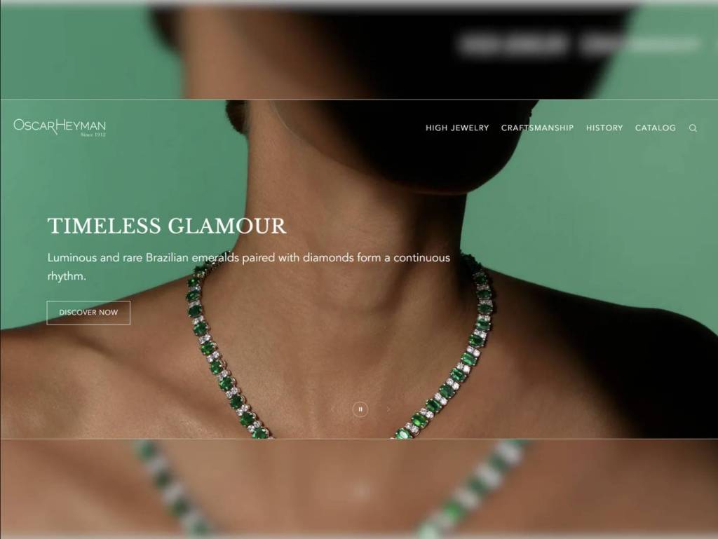 screnshot of oscar heyman's website