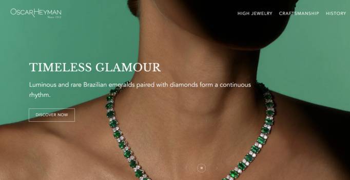 screnshot of oscar heyman's website