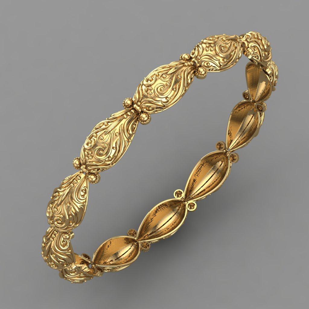 A gold bracelet by Adamas International.