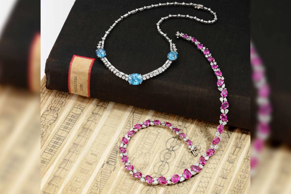 New necklaces that are part of the book showcase.