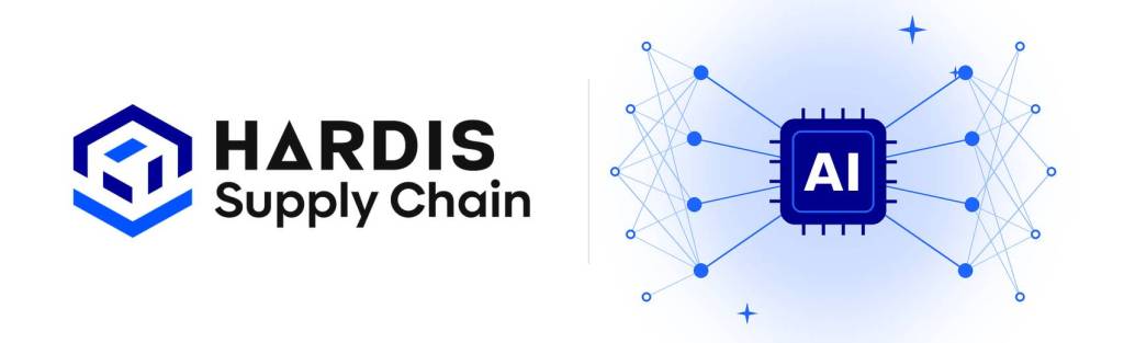 Hardis Supply Chain logo + stock image of AI.